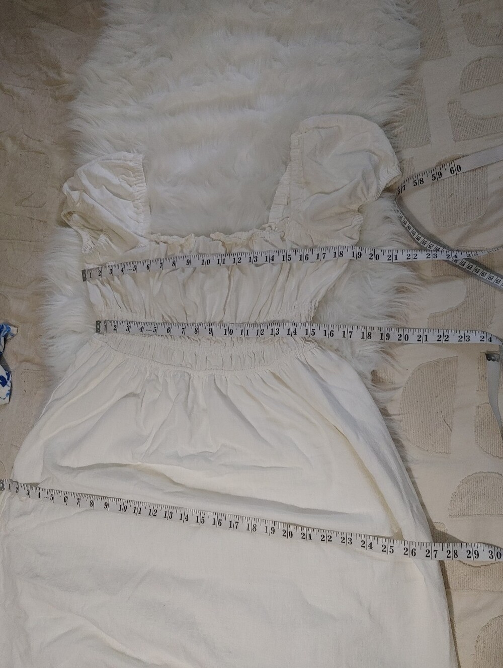 H&M Linen Blend Smocked Waist Dress Size XL - Picture 11 of 12